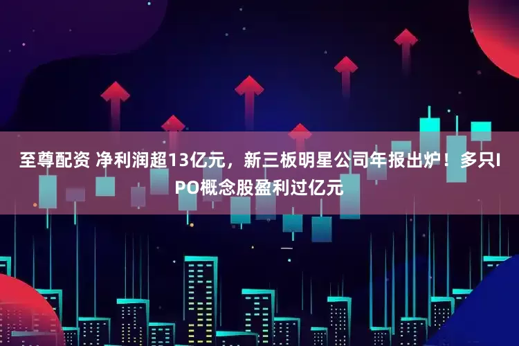 至尊配资 净利润超13亿元，新三板明星公司年报出炉！多只IPO概念股盈利过亿元
